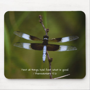 Dragonfly Faith Bible Verse Mouse Pad
