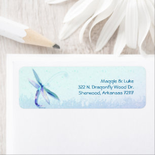 Dragonfly Field Wedding Couple Address Labels