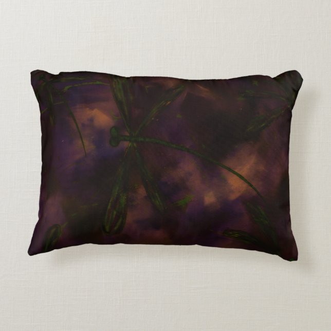 Dragonfly Fire Accent Pillow (Back)