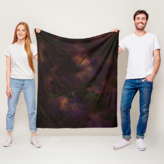 Dragonfly Fire Fleece Blanket
