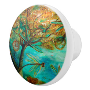 Dragonfly Flirtation Ceramic Knob