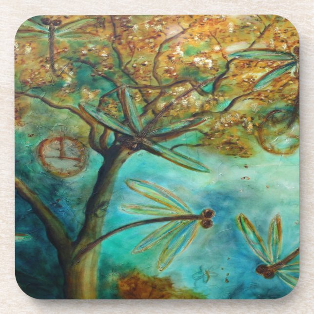 Dragonfly Flirtation Coaster (Front)