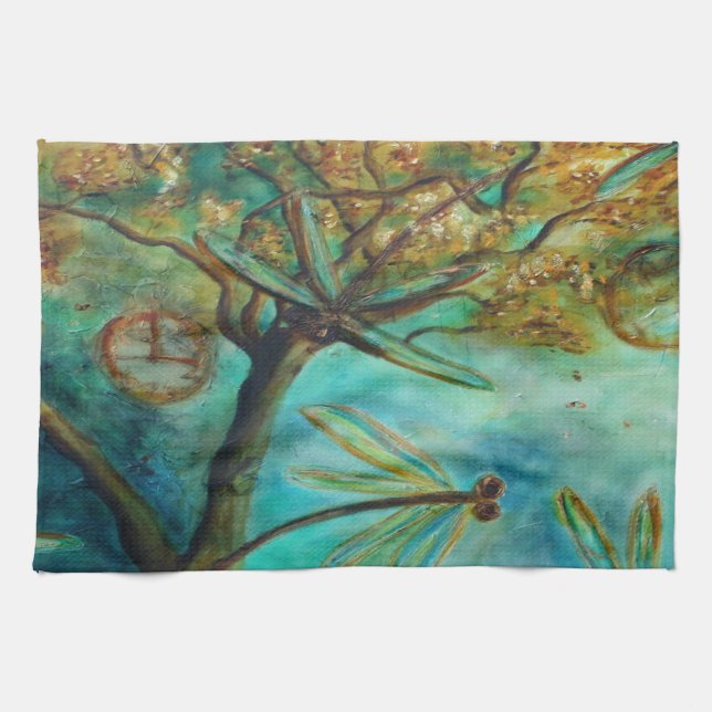 Dragonfly Flirtation Kitchen Towel (Horizontal)