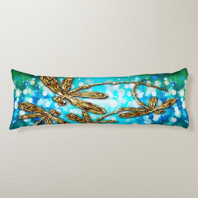 Dragonfly Flit Bubbles Body Pillow (Front)