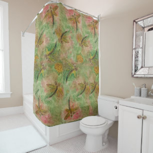 Dragonfly Flit Cotton Candy Shower Curtain