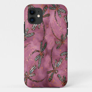 Dragonfly Flit Dusky Rose iPhone 11 Case