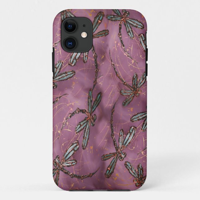 Dragonfly Flit Dusky Rose Case-Mate iPhone Case (Back)