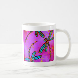 Dragonfly Flit Electric Pink Coffee Mug
