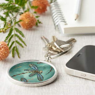 Dragonfly Flit Myrtle Green Keychain