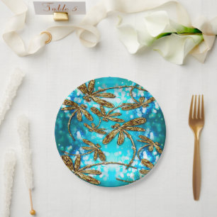 Dragonfly Flit Vubbles Paper Plate
