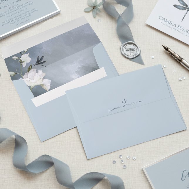 Dragonfly Floral Sweet 16 Light Blue ID1310 Envelope (Creator Uploaded)
