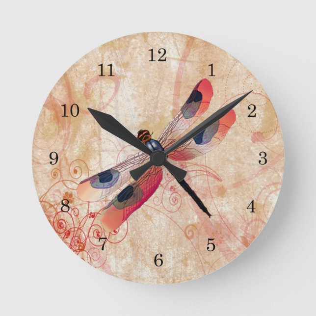 Dragonfly Flourish Clock (Front)