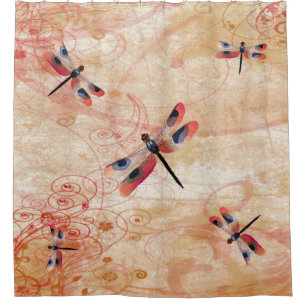 Dragonfly Flourish Shower Curtain