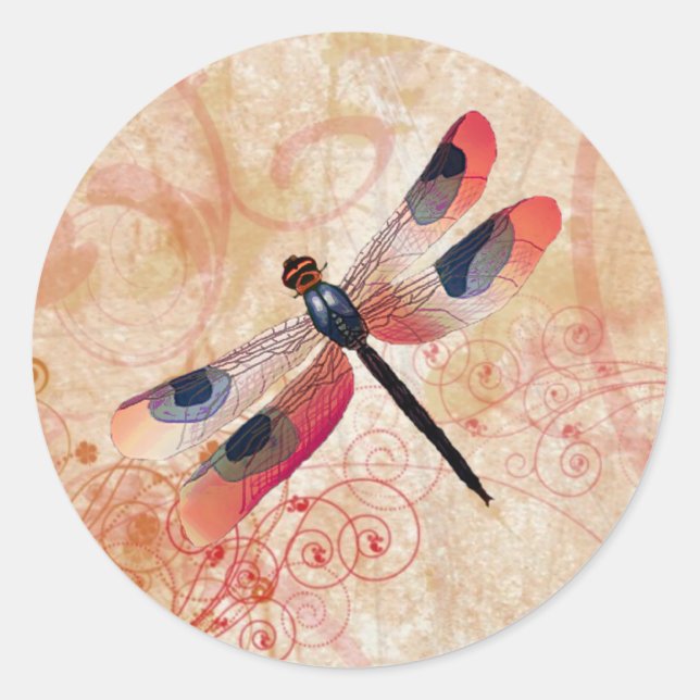 Dragonfly Flourish Sticker (Front)