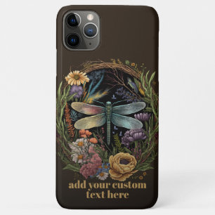 Dragonfly Flying Wildflower Cottagecore  Custom iPhone 11 Pro Max Case