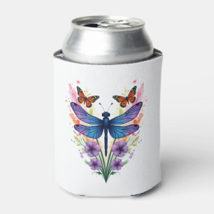 Dragonfly For Women Chakra Color Flower Dragonflie Can Cooler