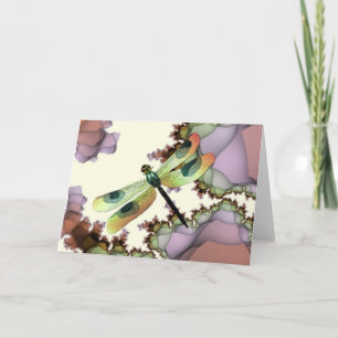 Dragonfly Fractals Card (Earthy)