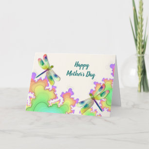 Dragonfly Fractals Mother's Day Card
