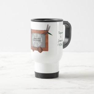 Dragonfly Frame Personalized Wedding Photo Travel Mug