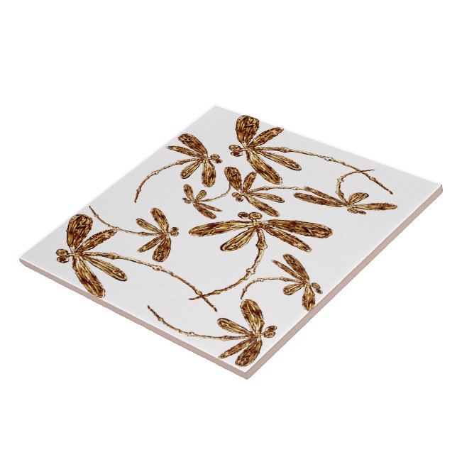 Dragonfly Frenzy Gold Tile (Side)