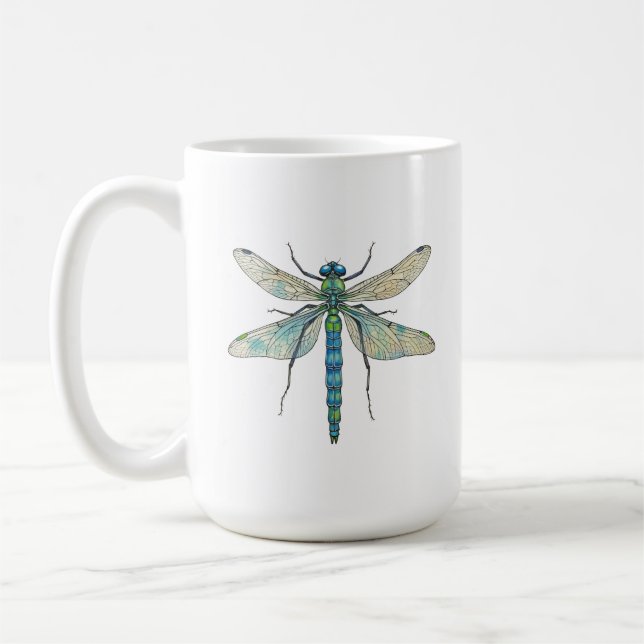 Dragonfly friendship rare beautiful uplifting coffee mug (Left)