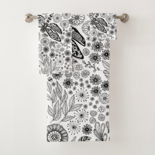 Dragonfly garden bath towel set