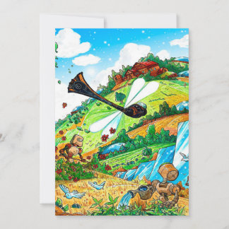Dragonfly Garden canvas print | lover gift Holiday Card