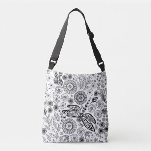 Dragonfly garden crossbody bag