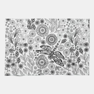 Dragonfly garden kitchen towel