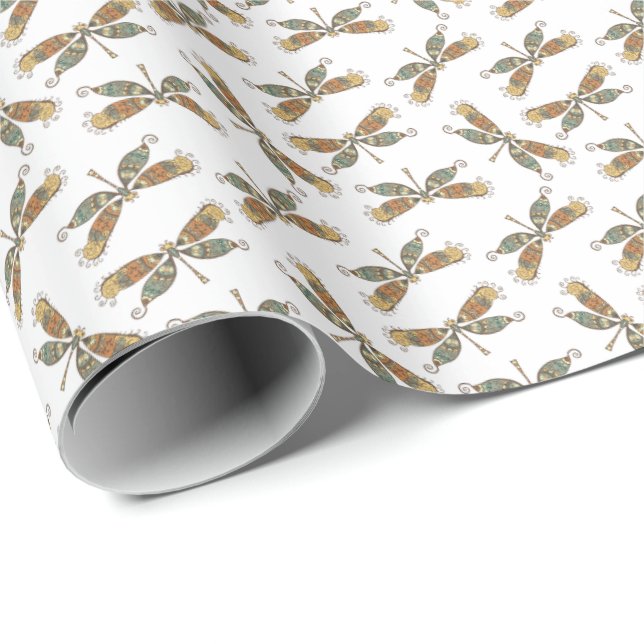 Dragonfly Gift Wrapping Paper (Roll Corner)