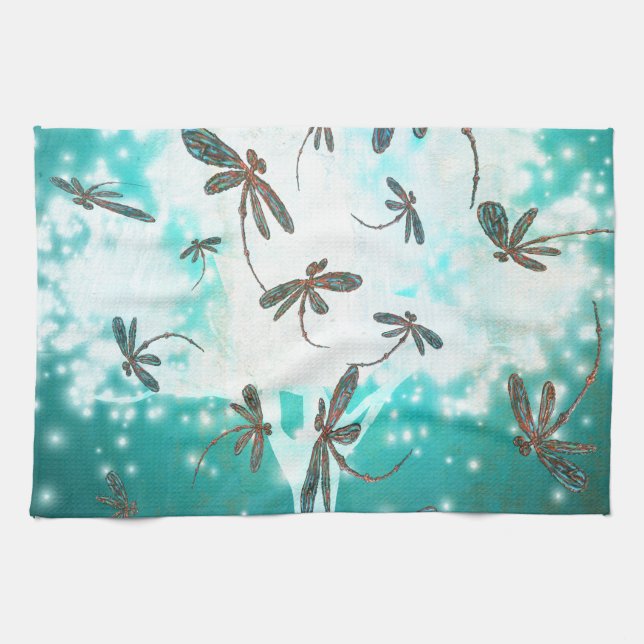 Dragonfly Glow Tree Kitchen Towel (Horizontal)