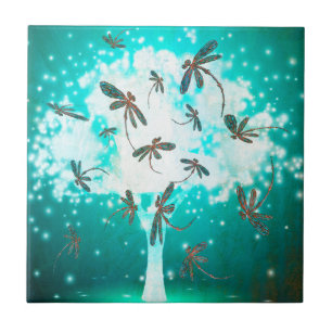 Dragonfly Glow Tree Tile