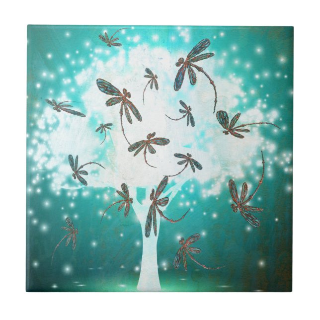 Dragonfly Glow Tree Tile (Front)