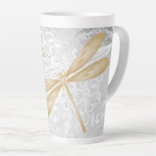 Dragonfly Gold Personnalisée Latte Mug