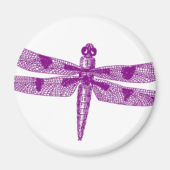 Dragonfly Graphic Round Magnet (Front)