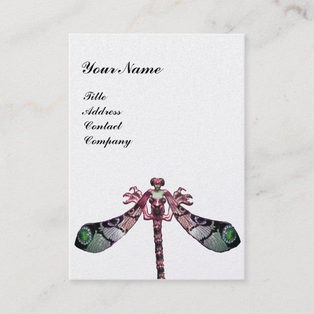 DRAGONFLY ,green ,black pink silver platinum Business Card (Front)