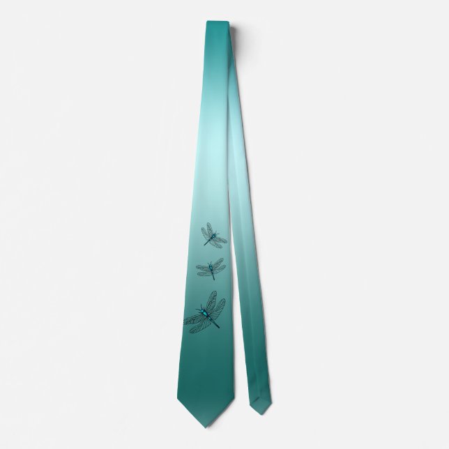 Dragonfly Green Gradient Ombre Tie (Front)