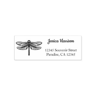 Dragonfly Hand Drawing Address Return Self-inking Stamp
