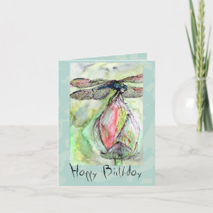Dragonfly Happy Birthday Customizable Card
