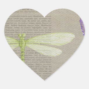 dragonfly happy birthday heart sticker