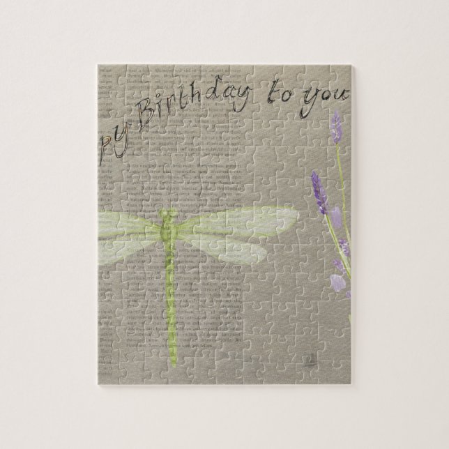 dragonfly happy birthday jigsaw puzzle (Vertical)