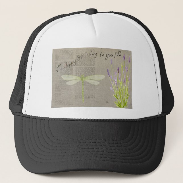 dragonfly happy birthday trucker hat (Front)