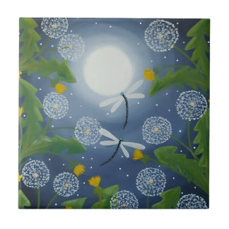 dragonfly harmonious floral pattern tiles