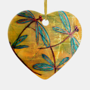 Dragonfly Haze Ceramic Ornament