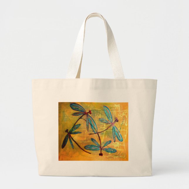Dragonfly Haze Large Tote Bag (Front)