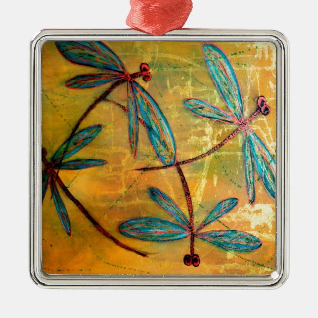 Dragonfly Haze Metal Ornament (Front)