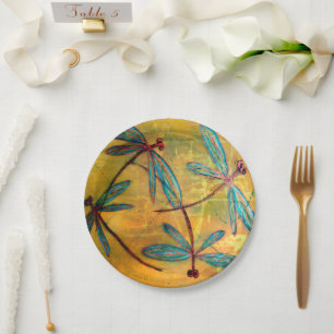 Dragonfly Haze Paper Plate