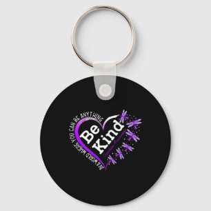 Dragonfly Heart Be Kind Purple Overdose Awareness Keychain