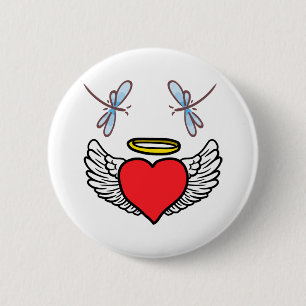dragonfly heart for women 2 inch round button