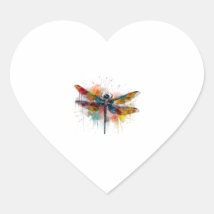 Dragonfly heart sticker